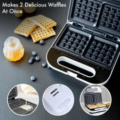 Electric Waffle Iron Maker Belgian Non-Stick 2 Slice Deep Plates 700W Geepas 9 Electric Waffle Iron Maker Belgian Non-Stick 2 Slice Deep Plates 700W Geepas -Kitchen Appliances Store 83743725 5