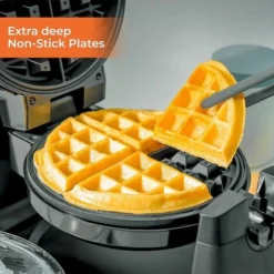 Geepas Rotating Belgian Waffle Maker Machine Waffle Iron Non-Stick Plates 1000W -Kitchen Appliances Store 83743731 4