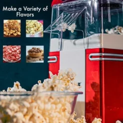 Popcorn Maker Machine Retro Hot Air Fat-Free Popcorn Popper 1200W Red Geepas -Kitchen Appliances Store 83743762 4