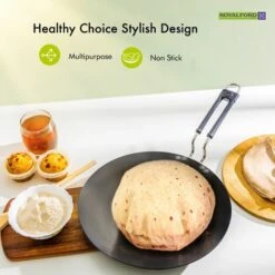 Pancake Pan Roti Tawa Chapati Paratha Crepe Omelettes Flatbreads 30cm Royalford -Kitchen Appliances Store 83743765 3