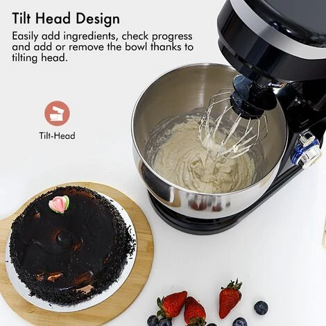 Stand Mixer 5L Mixing Bowl Beater Dough Hook 6Speed 1000W Stainless Steel Geepas 5 Stand Mixer 5L Mixing Bowl Beater Dough Hook 6Speed 1000W Stainless Steel Geepas - Image 5