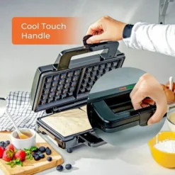 Deep Fill Waffle Maker Iron Non-Stick Cooking Plates Belgian Waffle 1000W Geepas -Kitchen Appliances Store 83743792 5