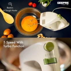 Hand Food Mixer 5 Speeds Electric 160W With Egg Beaters & Dough Hooks Geepas 9 Hand Food Mixer 5 Speeds Electric 160W With Egg Beaters & Dough Hooks Geepas -Kitchen Appliances Store 83743808 5