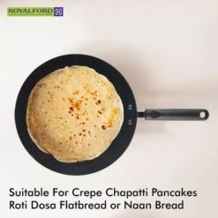 Pan Pancake Roti Tawa Dosa Chapati Flatbread Crepe Tortilla Tava 28cm Royalford -Kitchen Appliances Store 83743835 4