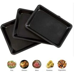 ASAB 3 Pc Non Stick Baking Roasting Cooking Tray Set Oven Dish Bake Pan Bakeware 9 ASAB 3 Pc Non Stick Baking Roasting Cooking Tray Set Oven Dish Bake Pan Bakeware -Kitchen Appliances Store 83809495 5