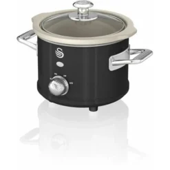 Swan 1.5L Slow Cooker Retro Black