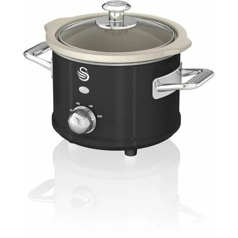 Swan 1.5L Slow Cooker Retro Black 1 Swan 1.5L Slow Cooker Retro Black
