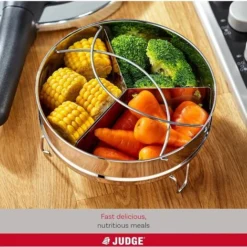 Judge 5 Litre Pressure Cooker W Steamer Basket, Divider Insert & Trivet, Large -Kitchen Appliances Store 84693933 3
