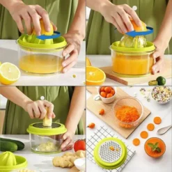 Manual Citrus Squeezer Lemon Squeezer, 4 In 1 Citrus Squeezer Manual Orange Squeezer, Orange Squeezer With 400ml Container, Plastic Lemon Squeezer, Citrus Squeezer, Citrus And Fruit Squeezer, Multi-Wa -Kitchen Appliances Store 85883018 4