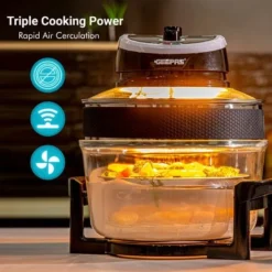17L Halogen Oven Convection Turbo Cooker Air Fryer With Extender Ring Geepas -Kitchen Appliances Store 86049495 3