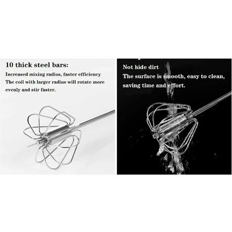 Automatic Rotary Beater Stainless Steel Manual Beaters And Whisks Stainless Steel Semi-automatic Hand-held Egg Whisk Milk Frother Non-electric Mixer (12 Inch) GTA 4 Automatic Rotary Beater Stainless Steel Manual Beaters And Whisks Stainless Steel Semi-automatic Hand-held Egg Whisk Milk Frother Non-electric Mixer (12 Inch) GTA - Image 4