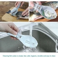GTA Fish Scale Scraper, Fish Skin Peeler Made Of ABS Plastic With Clear Lid For Home Kitchen Restaurant -Kitchen Appliances Store 86194443 5