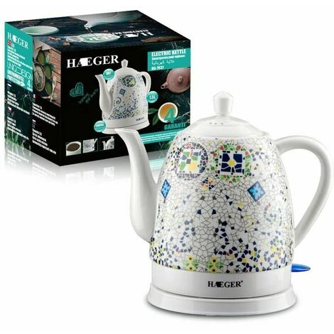 GTA Ceramic Electric Kettle, Boil Water Quickly And Easily, Removable Swivel Base And Boil Dry Protection, Hassle-Free Auto Shutoff, 1.5L, Pattern 5 GTA Ceramic Electric Kettle, Boil Water Quickly And Easily, Removable Swivel Base And Boil Dry Protection, Hassle-Free Auto Shutoff, 1.5L, Pattern - Image 5