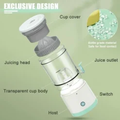 Multifunctional Electric Citrus Juicer Heavy Duty Lemon Orange Grapefruit Juice Extractor Squeezer Portable USB Rechargeable Cordless Juicer For Kitchen Travel -Kitchen Appliances Store 86604377 3