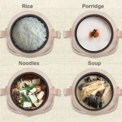 1.2L Mini Steam Rice Cooker With Removable Non-Stick Pot And Indicator Lights - Perfect Rice In Minutes For 1-2 People,Red 9 1.2L Mini Steam Rice Cooker With Removable Non-Stick Pot And Indicator Lights - Perfect Rice In Minutes For 1-2 People,Red -Kitchen Appliances Store 86604511 5