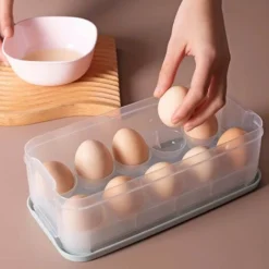 Fridge Egg Box 2 Pcs Egg Storage Box 10 Eggs Plastic Egg Box With Lid Egg Food Box For Fridge Kitchen Camping Picnic -Kitchen Appliances Store 86606705 4
