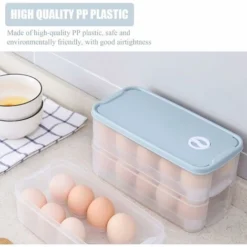 Fridge Egg Box 2 Pcs Egg Storage Box 10 Eggs Plastic Egg Box With Lid Egg Food Box For Fridge Kitchen Camping Picnic -Kitchen Appliances Store 86606705 5