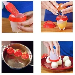 Egg Boiler Set Of 6 Silicone Egg Boilers Shellless Non-Stick Silicone Egg Boiler BPA-Free Egg Boiler Non-Stick Egg Poacher -Kitchen Appliances Store 86606879 4