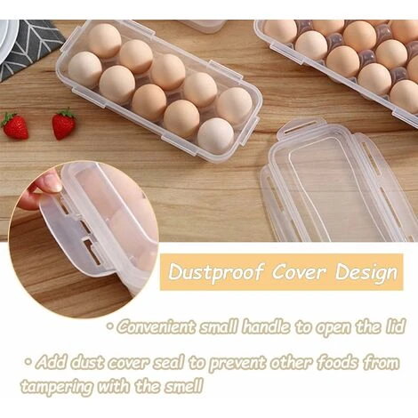 Pieces Fridge Egg Box, Clear Plastic Egg Box, Fridge Egg Box With Lid, Stackable Egg Holder, 10 Egg Capacity (Clear) 4 Pieces Fridge Egg Box, Clear Plastic Egg Box, Fridge Egg Box With Lid, Stackable Egg Holder, 10 Egg Capacity (Clear) - Image 4