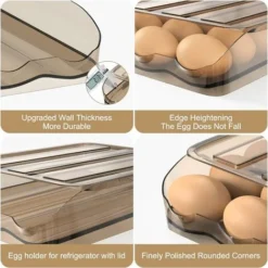 Egg Box Refrigerator Storage With Lid 18 Eggs With Tilt Angle Automatic Filling -Kitchen Appliances Store 86608717 4