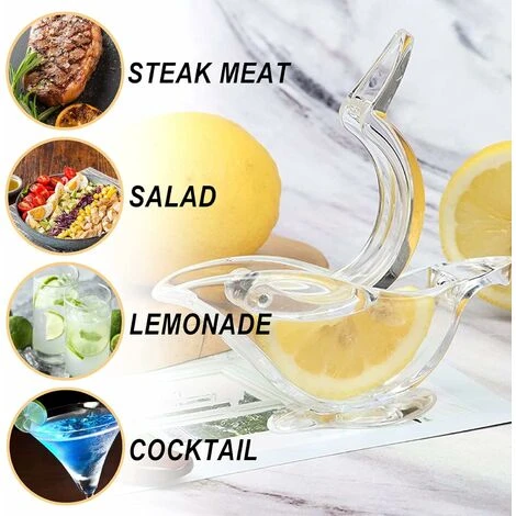 RHAFAYRE 4 Presse Citron Individuel, Presse-Citron Presse-Agrumes Manuel, Acrylique Clip Citron Manuel Fruits Presse-Agrumes Accueil Cuisine Bar Gadget, Presse Citron Individuel Design En Forme D'oise 3 RHAFAYRE 4 Presse Citron Individuel, Presse-Citron Presse-Agrumes Manuel, Acrylique Clip Citron Manuel Fruits Presse-Agrumes Accueil Cuisine Bar Gadget, Presse Citron Individuel Design En Forme D'oise - Image 3