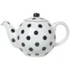London Pottery Globe 2 Cup Teapot White With Black Spots