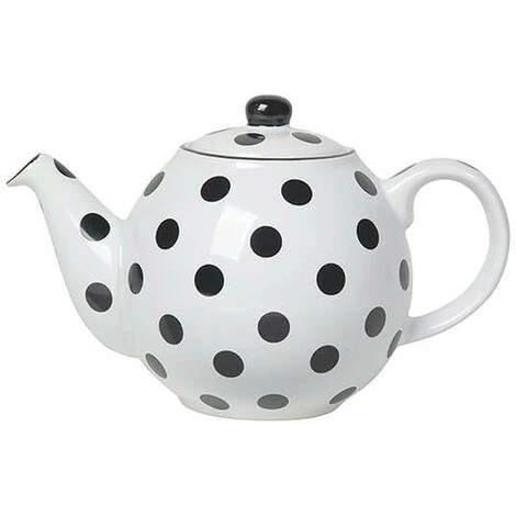 London Pottery Globe 2 Cup Teapot White With Black Spots 1 London Pottery Globe 2 Cup Teapot White With Black Spots