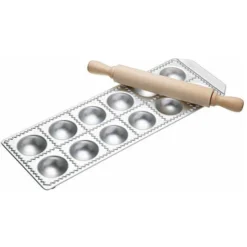 Imperia Twelve Hole Ravioli Tray And Rolling Pin