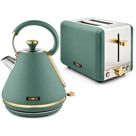 Tower Cavaletto Pyramid Kettle And 2 Slice Toaster Set Jade 1 Tower Cavaletto Pyramid Kettle And 2 Slice Toaster Set Jade