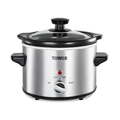 Tower 1.5 Litre Stainless Steel Slow Cooker 1 Tower 1.5 Litre Stainless Steel Slow Cooker