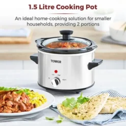 Tower 1.5 Litre Stainless Steel Slow Cooker 7 Tower 1.5 Litre Stainless Steel Slow Cooker -Kitchen Appliances Store 87568710 3