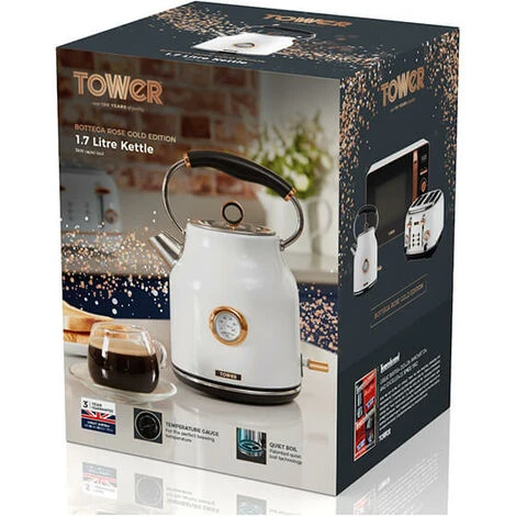 Tower Bottega 1.7 Litre Stainless Steel Kettle Rose Gold Black 2 Tower Bottega 1.7 Litre Stainless Steel Kettle Rose Gold Black - Image 2