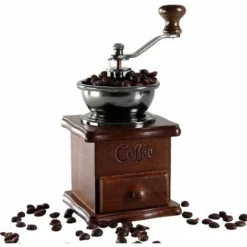 Manual Coffee Bean Grinder Hand Spice Herb Vintage Style Retro Wooden Burr Coffee Bean Grinder Knot Machine Cereal Grinder - Gift For Lover