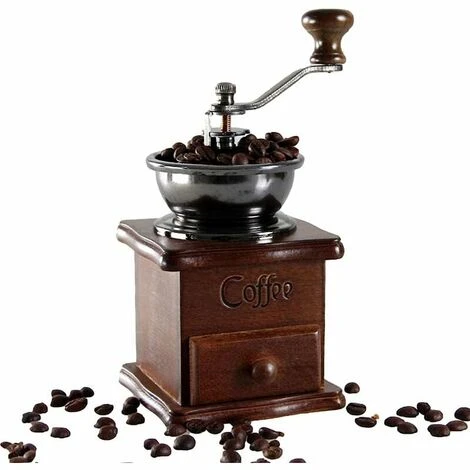 Manual Coffee Bean Grinder Hand Spice Herb Vintage Style Retro Wooden Burr Coffee Bean Grinder Knot Machine Cereal Grinder - Gift For Lover 1 Manual Coffee Bean Grinder Hand Spice Herb Vintage Style Retro Wooden Burr Coffee Bean Grinder Knot Machine Cereal Grinder - Gift For Lover
