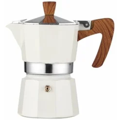 Classic Espresso Maker For Great Strong Flavored Espresso, Italian Style Aluminous Espresso Mocha Maker, Cuban And Greek Coffee Maker, Moka Pot, PercolatoBeige150 Brewer