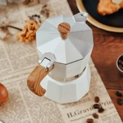 Classic Espresso Maker For Great Strong Flavored Espresso, Italian Style Aluminous Espresso Mocha Maker, Cuban And Greek Coffee Maker, Moka Pot, PercolatoBeige150 Brewer -Kitchen Appliances Store 87625382 3