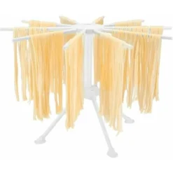 Foldable Fresh Pasta Drying Rack Fresh Pasta Drying Rack 10 Bars Portable, Easy To Store, Quick To Set Up (White)…