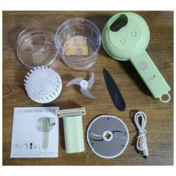 Hand Blender Electric Garlic Cutter Cordless Food Adder Green -Kitchen Appliances Store 87632302 5