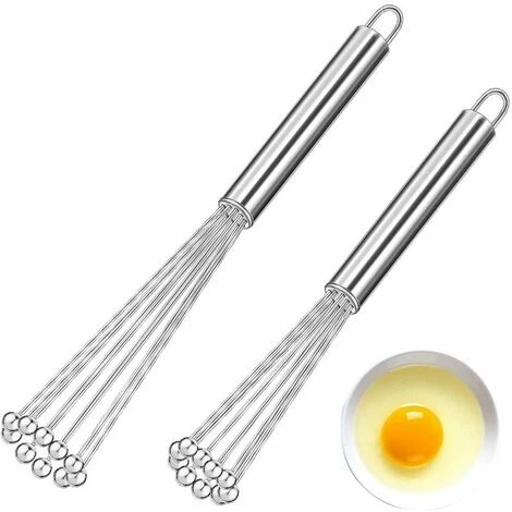 Pieces Mini Whisk, Stainless Steel Whisk, Metal Egg Whisk Kitchen Whisk Kit For Cooking, Mixing, Whisking, Beating, Stirring (25.4cm, 30.4cm) 1 Pieces Mini Whisk, Stainless Steel Whisk, Metal Egg Whisk Kitchen Whisk Kit For Cooking, Mixing, Whisking, Beating, Stirring (25.4cm, 30.4cm)