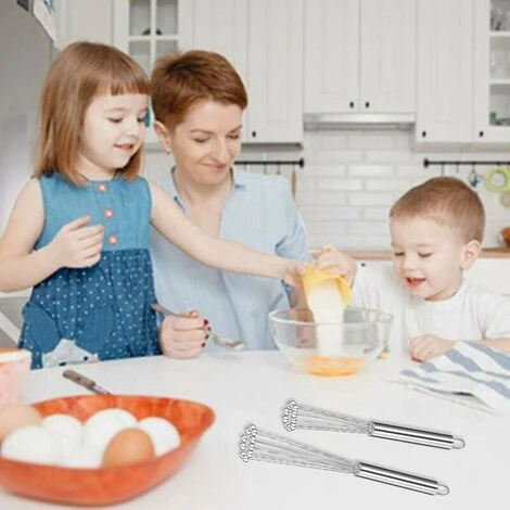 Pieces Mini Whisk, Stainless Steel Whisk, Metal Egg Whisk Kitchen Whisk Kit For Cooking, Mixing, Whisking, Beating, Stirring (25.4cm, 30.4cm) 5 Pieces Mini Whisk, Stainless Steel Whisk, Metal Egg Whisk Kitchen Whisk Kit For Cooking, Mixing, Whisking, Beating, Stirring (25.4cm, 30.4cm) - Image 5