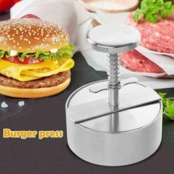 Burger Press, Adjustable Stainless Steel Nonstick Hamburger Press, For Parties, Dinners, BBQs, Dishwasher Safe -Kitchen Appliances Store 87644746 5