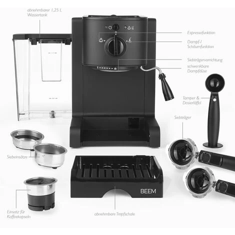 BEEM ESPRESSO-PERFECT Espresso Portafilter Machine With Capsule Insert - 20 Bar 3 BEEM ESPRESSO-PERFECT Espresso Portafilter Machine With Capsule Insert - 20 Bar - Image 3