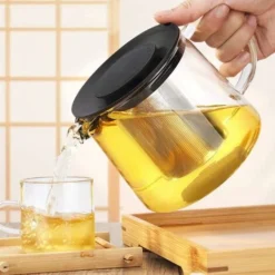 Glass Teapot With Heat Resistant Stainless Steel Infuser For Tea, Tea, Tea, Tea, Tea, Tea, Clear Tea 1500ml -Kitchen Appliances Store 88297804 4