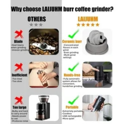 Portable Electric Coffee Grinder, Rechargeable Compact Grinder, Adjustable Ceramic Conical Burr, Fine Grind, Perfect For On The Go 7 Portable Electric Coffee Grinder, Rechargeable Compact Grinder, Adjustable Ceramic Conical Burr, Fine Grind, Perfect For On The Go -Kitchen Appliances Store 88298616 3
