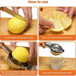 Citrus Squeezer OVOS Unbreakable Manual Lemon Squeezer In 18/10 Stainless Steel (bisphenol A Free), For Maximum Juice, Dishwasher Safe (Stainless Steel) -Kitchen Appliances Store 88298791 3