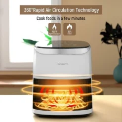 4 L White Air Fryers , Fabuletta 1680W Compact Air Fryers With 9 Presets, Max 230℃ Setting Digital Air Fryer Oven With Rapid Air Circulation, Digital Display,Shake Reminder -Kitchen Appliances Store 88690070 3