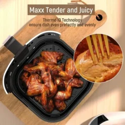 4 L White Air Fryers , Fabuletta 1680W Compact Air Fryers With 9 Presets, Max 230℃ Setting Digital Air Fryer Oven With Rapid Air Circulation, Digital Display,Shake Reminder -Kitchen Appliances Store 88690070 4