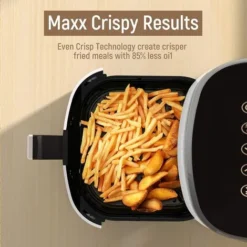 4 L White Air Fryers , Fabuletta 1680W Compact Air Fryers With 9 Presets, Max 230℃ Setting Digital Air Fryer Oven With Rapid Air Circulation, Digital Display,Shake Reminder -Kitchen Appliances Store 88690070 5