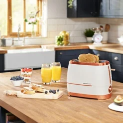 Beko Off White & Rose Gold Cosmopolis 1.7L Kettle And 2 Slice Toaster Set -Kitchen Appliances Store 88700088 5