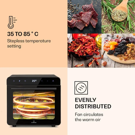Klarstein Shaftesbury Dehydrator 700W Timer Function 35-85°C Digital Touch Display 4 Klarstein Shaftesbury Dehydrator 700W Timer Function 35-85°C Digital Touch Display - Image 4